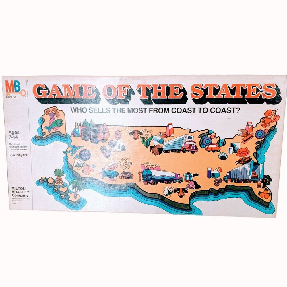 Milton Bradley Game of the States Board Game - Orange